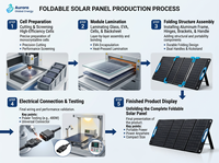 Module solaire pliable 480W, efficacité 25%, haute performance pour les systèmes de camping-cars, les applications marines et les activités de plein air