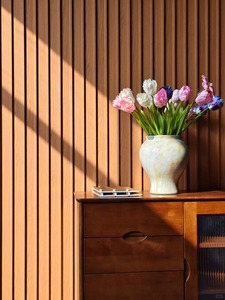 Revêtement mural en lattes de <span class=keywords><strong>composite</strong></span> bois-plastique, design moderne, panneaux PVC pour murs, imperméables, résistants aux chocs - Product Image 3