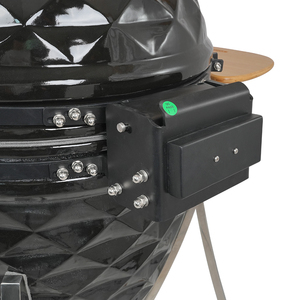 Barbecue Kamado Premium 26 pouces à motif diamant, fumoir en céramique haut de gamme, allumage électronique moderne, idéal pour les rassemblements en extérieur, <span class=keywords><strong>tout</strong></span>-en-un - Product Image 4