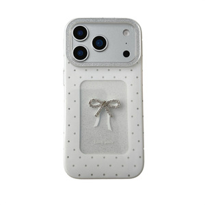 Funda de Teléfono con Lazo Brillante Blanco Suave para iPhone 17 Pro Max/16/15/14, Estilo Femenino y Lindo - Product Image 5