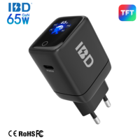Cargador GaN de 45W para Pantallas TFT, Puerto USB-C Único, Carga Rápida PD QC2.0 SCP, Enchufe EU/US/UK, Resistente al Fuego, para Viajes, con Certificación CE