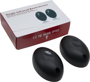 Sensor infrarrojo de seguridad, Detector de alarma automático de un solo haz, 12/24v, a prueba de agua, medio huevo, 20m,1 par - Product Image 1