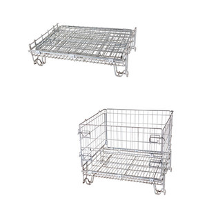 Cage de stockage pliable Conteneur de stockage en acier galvanisé Poubelle à cage en métal conforme à l'UE avec porte verrouillable - Product Image 1