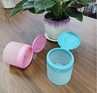 Pot cosmétique Yu-Xiao HC0003 Spot 83 dents 300-350ml en PET/PP transparent avec base en plastique et logo personnalisé, pour masque capillaire et poudre