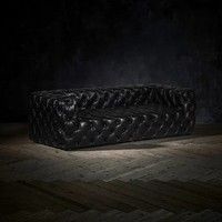 Canapé design classique tout en cuir véritable Canapé tufté vintage Canapé Chesterfield