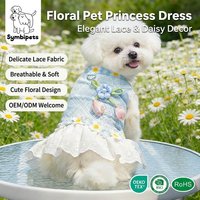 Atmungsaktives Tutu-Kleid OEM/ODM Luxuriöses Rotes Blumen-Blau-Haustiergeschirr-Kleid mit Integriertem D-Ring 2-in-1 Hochzeitsparty Welpenkleidung