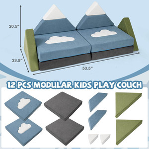 Canapé compressible moderne en mousse pour enfants, canapé de jeu modulaire pour tout-petits, ensemble de canapés polyvalents DIY inspirant pour le jeu des enfants - Product Image 5