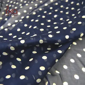 Polka Dot Digital Printed Custom Schwarz Soft Pure 100% Seide Chiffon Stoffe für Kleidung