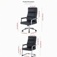 Chaise de bureau exécutive à dossier haut en cuir PU, chaise pivotante réglable pour ordinateur, base chromée, chaise de bureau ergonomique