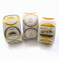 Autocollant personnalisé en vinyle transparent découpé à la forme, avec dorure à chaud, imperméable, pour étiquettes d'emballage cosmétique, impression de logo de parfum