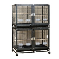 Cage à oiseaux en métal grande capacité, cage d'élevage pour perroquets, cage à oiseaux multifonctionnelle à cloisons, espace ouvert pour groupes d'oiseaux