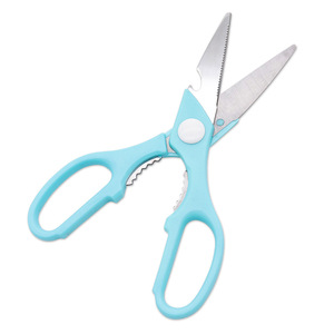 <b>Kitchen</b> <b>Scissors</b> Stainless Steel Blue Straight Head Home Use With Magnetic Sleeve - Product Image 3