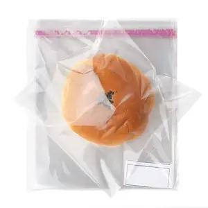 도매 빠른 배송 식품 등급 투명 빵 셀로판 가방 자체 밀봉 접착제 opp 가방 포장