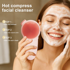 Appareil de nettoyage du visage à vibration, étanche, en silicone, masseur nettoyant électrique, brosse nettoyante pour le visage - Product Image 6