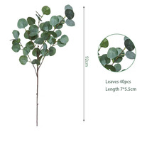 Branches et feuilles d'eucalyptus artificielles YL en argent - Plastique écologique durable pour usage intérieur, mariages, Noël, remises de diplômes