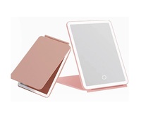 Miroir de maquillage pliable de voyage de 7,9 pouces, miroir de courtoisie portable rechargeable à LED de 1000 mAh pour la maison et la table