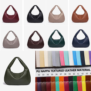 2025生态别致手工编织素食皮革肩手提包，可定制表带大容量农贸市场 - Product Image 3