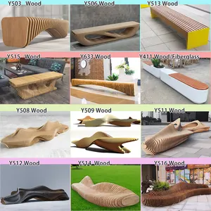 Modern Wooden Bench Chair Modern Parametric Fancy Commercial Business Home Office Other Furniture Leisure Long Chairs