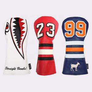 OEM Großhandel Leder Custom Applique Stickerei <span class=keywords><strong>Golf</strong></span> <span class=keywords><strong>Club</strong></span> Head cover Treiber abdeckung - Product Image 1
