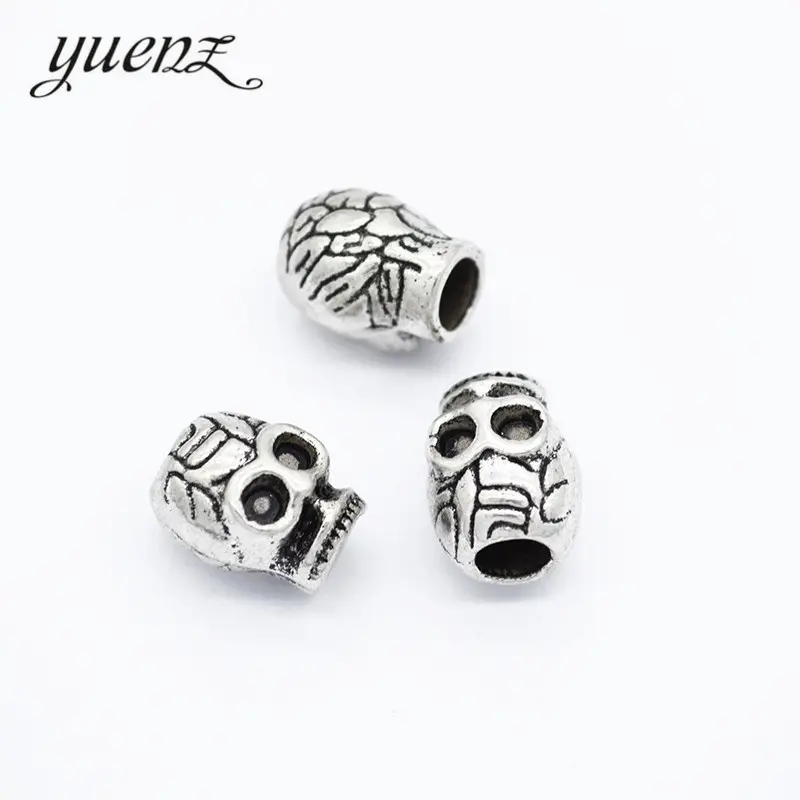 YuenZ European Beads Big Hole Halloween skull Beads Tibetan Silver Spacer Beads Plated For Charm Bracelets Making DIY R202