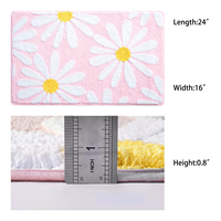 CF salle de bain tapis marguerite fleur décor antidérapant tapis de sol microfibre tapis de bain Super absorbant lavable en Machine baignoire tapis de bain