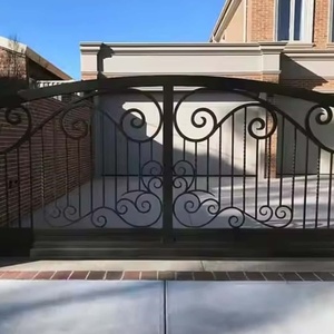 Rising Custom Windproof Modern Metal Grill Diseño de doble puerta Puerta delantera esmaltada Precio forjado de hierro con precio de fábrica - Product Image 6