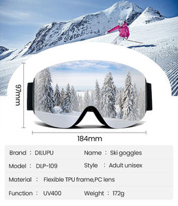 משקפי סקי עדשה מגלי סקי שכבה כפולה מקוטבת סקי אנטי ערפל uv400 משקפי סקי - Product Image 3