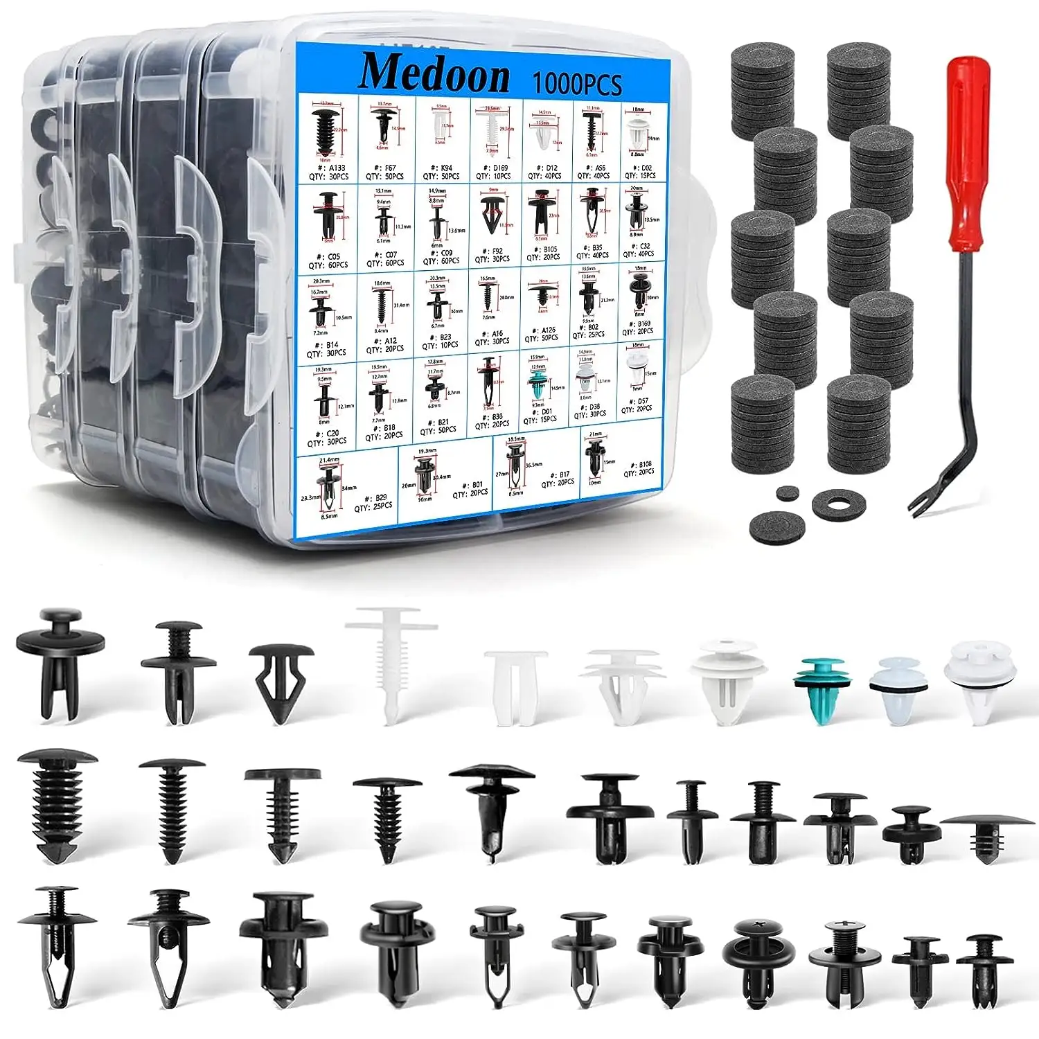 Venda quente Durável Auto Push Pin Nylon Rivet Kit Car Retainer Clips Fixadores De Plástico