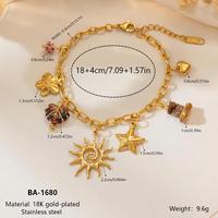 Gelang Liontin Bunga Matahari Mata Harimau Baja Anti Karat Berkualitas Baik Gaya Retro Grosir Dapat Disesuaikan