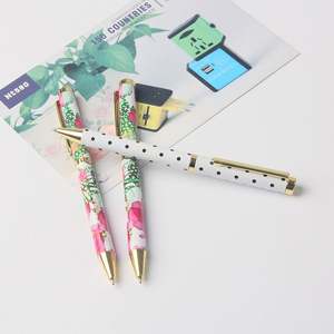 Cadeau promotionnel, stylo personnalisé avec motif floral, impression florale par transfert thermique, stylo à bille en métal - Product Image 4
