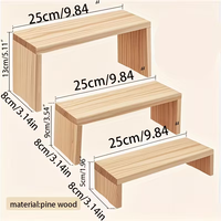 Étagère de présentation en bois à 3 niveaux, rectangulaire, pour la maison ou le bureau, moderne, gain de place, étagère de rangement en bois pour comptoir
