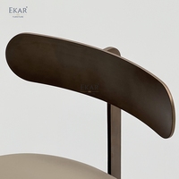 Tabouret de bar moderne en métal, chaise haute de luxe en cuir, tabourets de bar minimalistes pour îlot de cuisine, chaise de café bistro