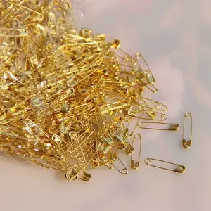 1000個の小さなゴールドの安全ピン、タグアートクラフト用の19mmミニメタルの安全ピン縫製ジュエリー作り