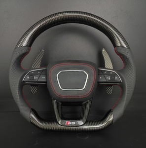 Volant sport en fibre de carbone et cuir personnalisable en couleur et surpiqûres pour <span class=keywords><strong>Audi</strong></span> A3/A4/A5/A6/Q3/Q5/Q7/R8/B8/TT - Product Image 1