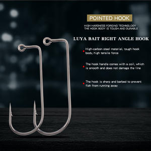 Crochet de pêche en mer à long manche avec trou de tube poisson-chat barbelé leurre de daurade noire pour carpe enfermé dans un sac scellé - Product Image 1