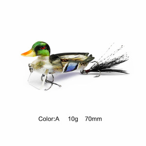 70mm 10g flotante suave pato pesca señuelo biónico Rana cebo Crankbaits para aparejos de pesca - Product Image 3