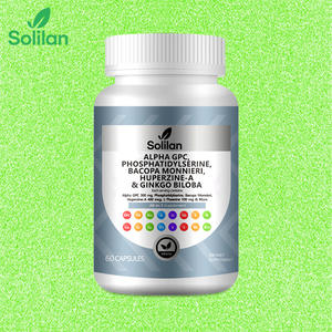 Solilan OEM Private Label Focus Alpha GPC <span class=keywords><strong>Bacopa</strong></span> <span class=keywords><strong>Monnieri</strong></span> ekstrak Herbal neotropika kapsul suplemen otak 60-count 2 - Product Image 1