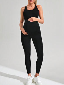 بدلة رياضية للحوامل بدون ظهر بحمالات رفيعة، مقاس كبير، ضيقة، للياقة البدنية واليوجا، بخصر عالي ورفع للأرداف، سريعة الجفاف - Product Image 3