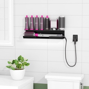 Estante de almacenamiento para secador y rizador de pelo, caja de herramientas de hierro para el cuidado del cabello, para envoltura de aire, montado en la pared - Product Image 6