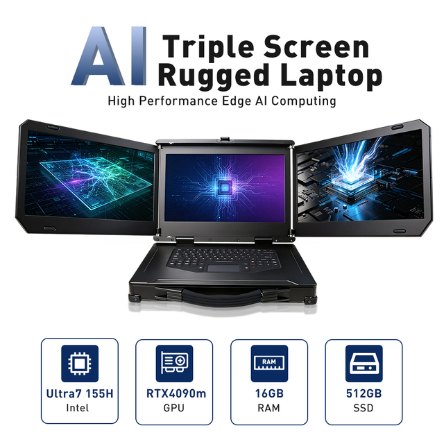 Ultra 7 155H Intel Triple Screen AI Business Workstation Laptop RTX 4090M 16GB RAM 512GB SSD High Performance Mobile Computer