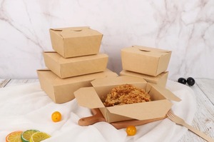 Kraft Brown Paper Meal Container Waterproof Oil-proof Disposable <b>Lunch</b> <b>Box</b> for Fast Food oil-proof food grade - Product Image 3