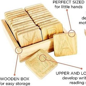 Tablero de práctica de letras con ranuras de madera para educación temprana, aprendizaje del inglés, juguete educativo unisex de 3 a 6 años - Product Image 4