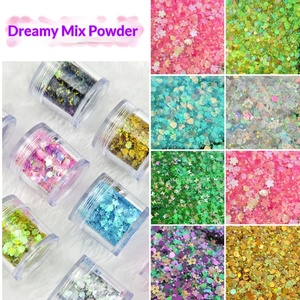 Poudre de paillettes mélangées Série Rêveuse Papillon, Étoile et Cœur, Matériau DIY en résine époxy cristalline, Remplissage de sable fluide, Paillettes peintes - Product Image 3