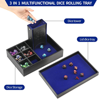 Plateau à dés et tour de rangement portable en cuir PU personnalisé, écologique, pour D&D RPG et jeux de table