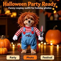 Costume de chien, déguisement d'Halloween pour animaux de compagnie, tenue amusante pour animaux, accessoire photo cosplay, déguisement d'horreur pour chats et petits chiens