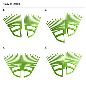 温斯洛 & 罗斯多功能3合1可拆卸聚叶耙草坪叶草弓抓取器耙 - Product Image 3