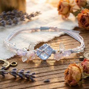 Set di Bracciali in Pietra Naturale Fatti a Mano Haomi CE, Bracciale Boho con Charm a Fiore in Cristallo Grezzo per Donne, Vendita all'Ingrosso - Product Image 3