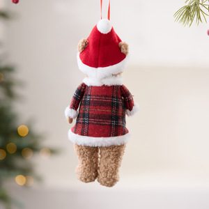 Nouvelles décorations suspendues en tissu en forme d'ours en peluche pour <span class=keywords><strong>Noël</strong></span>, pour l'exportation - Product Image 4