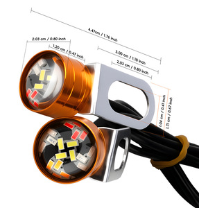 Feux LED multi-couleurs pour voiture, moto, vélo électrique, feux de freinage à effet œil d'aigle, feux de signalisation pour rétroviseurs, 12V - Product Image 6