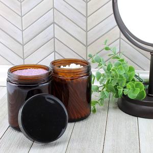 500ml 8oz bocal en verre brun à large <span class=keywords><strong>bouche</strong></span> sel <span class=keywords><strong>de</strong></span> <span class=keywords><strong>bain</strong></span> beauté corps beurre stockage bocal en verre avec bouchon en alun à vis pour bougies - Product Image 3